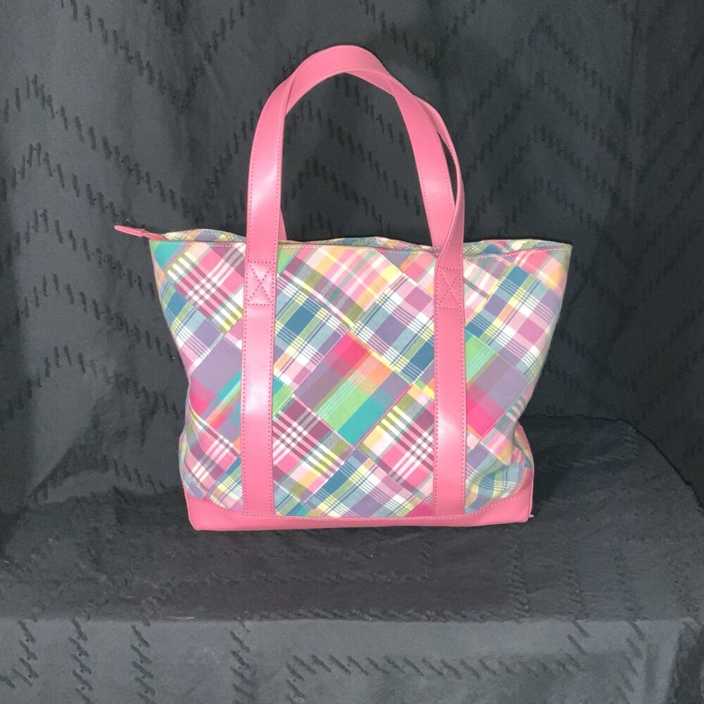 Talbots Multi-Color Plaid Patchwork "Perfect Tote… - image 4